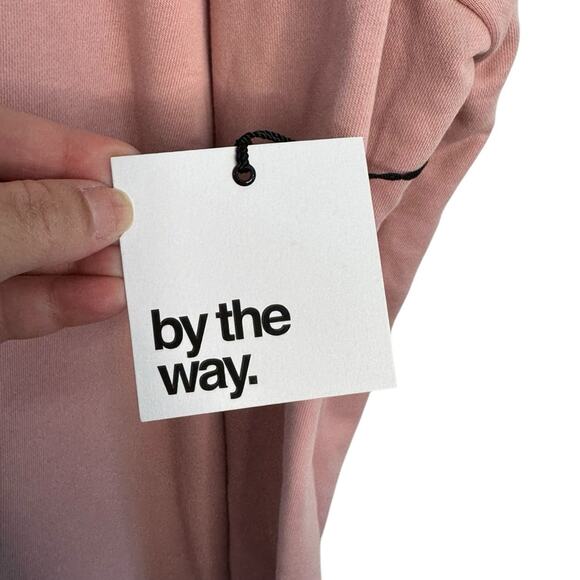 By The Way Delia Rose Pink Cold Shoulder Sweatshirt Hoodie Dress NWT - Picture 5 of 11